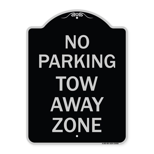 No Parking Tow Away Zone Heavy-Gauge Aluminum Architectural Sign, 24" x 18", BS-1824-23650